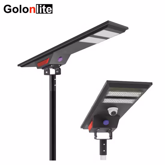 Lampada LED da esterno integrata da 80 W per telecamera solare CCTV con batteria al litio